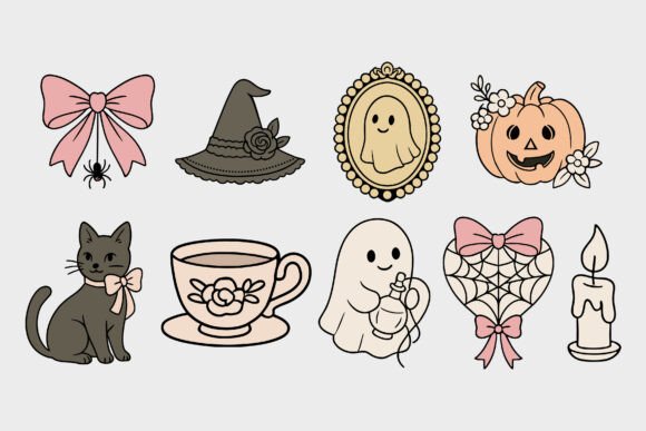Coquette Halloween Girly Bundle Clipart