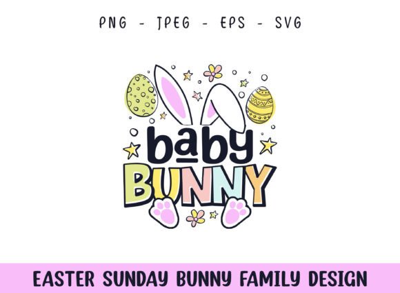 Easter Sunday Baby Cute Bunny SVG Design