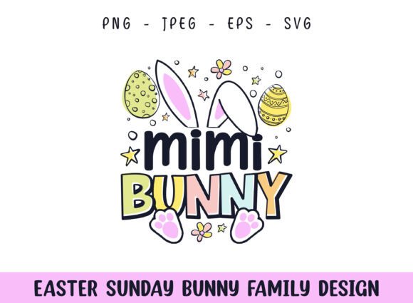 Easter Sunday Mimi Cute Bunny SVG Design