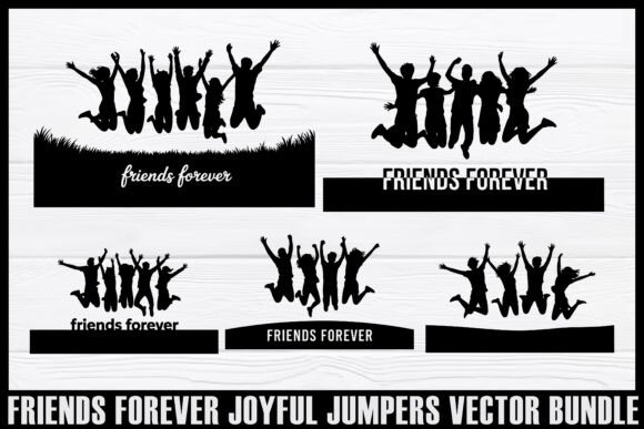 Friends Forever Jumping Silhouettes Set