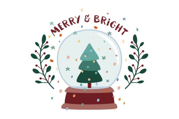 Merry and Bright Boho Christmas Svg Png